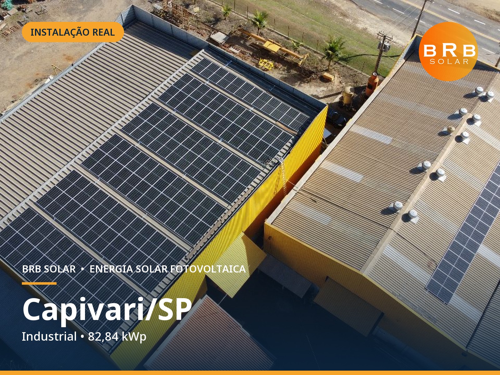 Instalação solar em Capivari / SP — 82,84 kWp