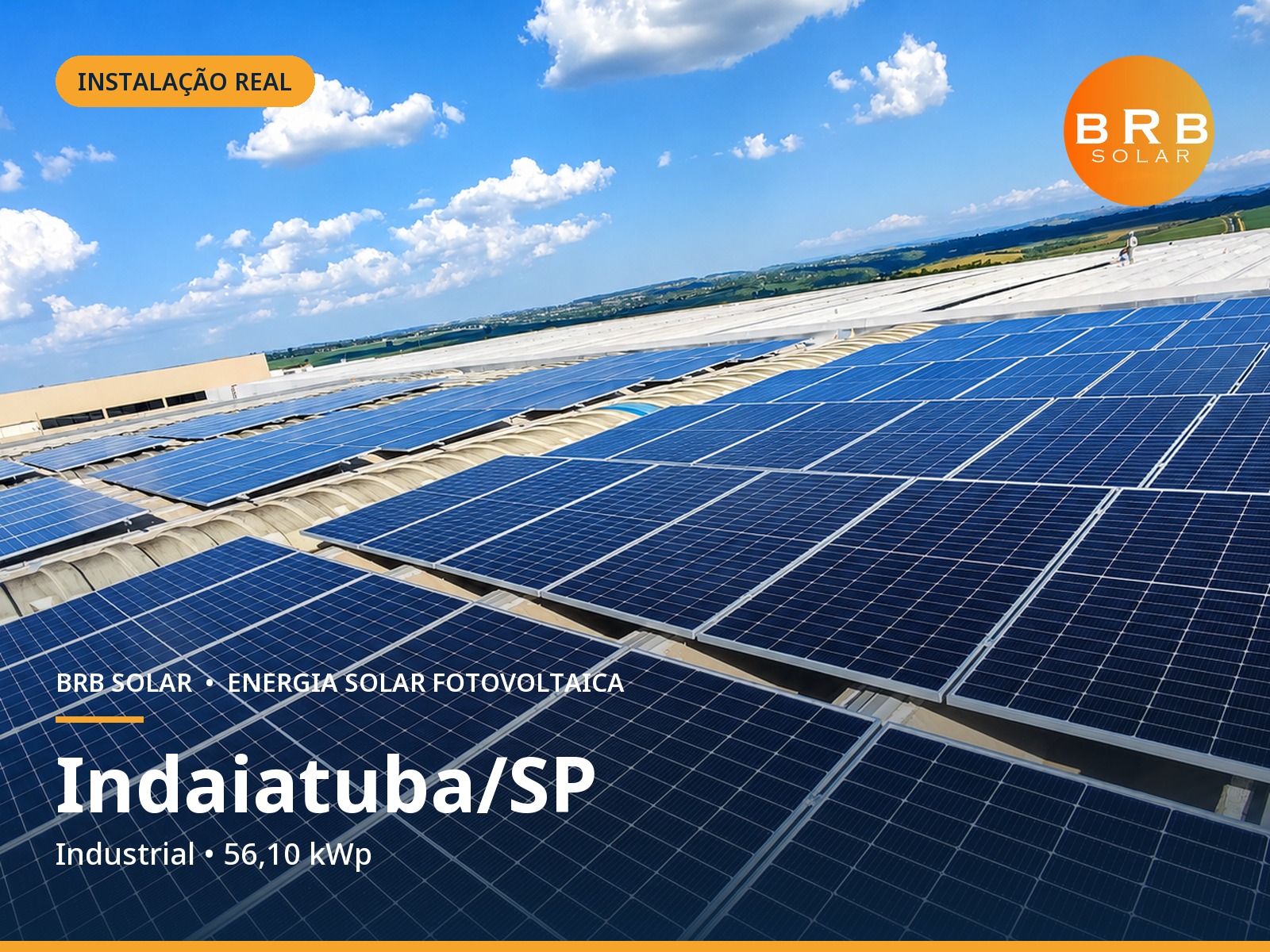 Instalação solar em Indaiatuba / SP — 56,10 kWp
